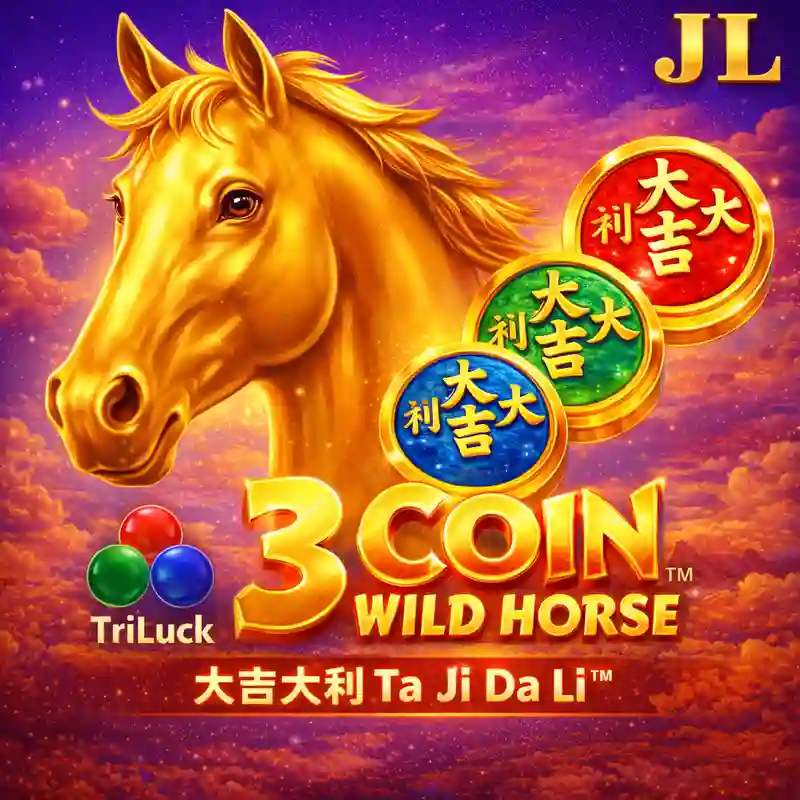 3 Coin Wild Horse Casino Game Banner